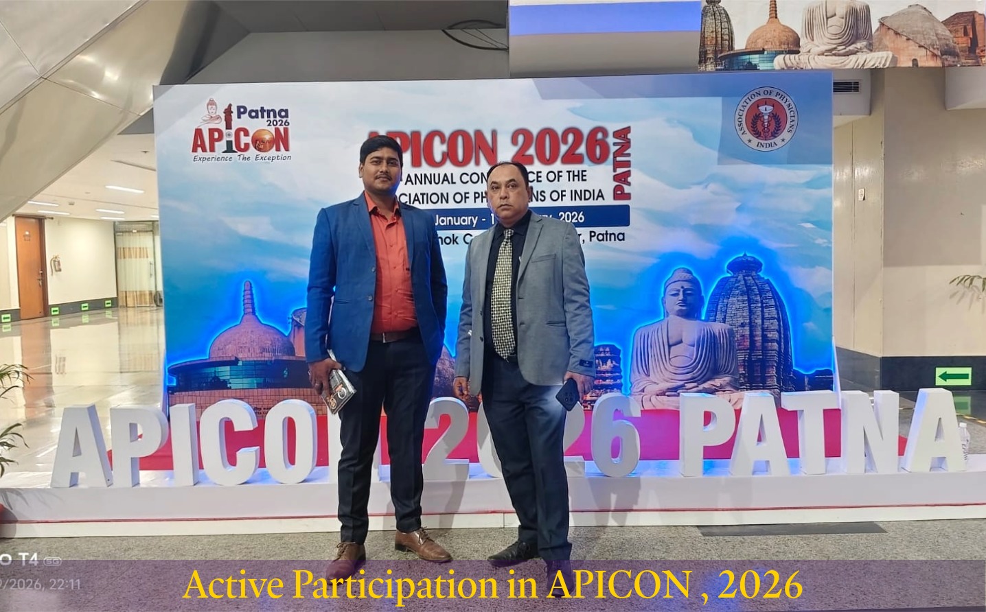 Zenithia Med representatives at the APICON 2026 Patna backdrop